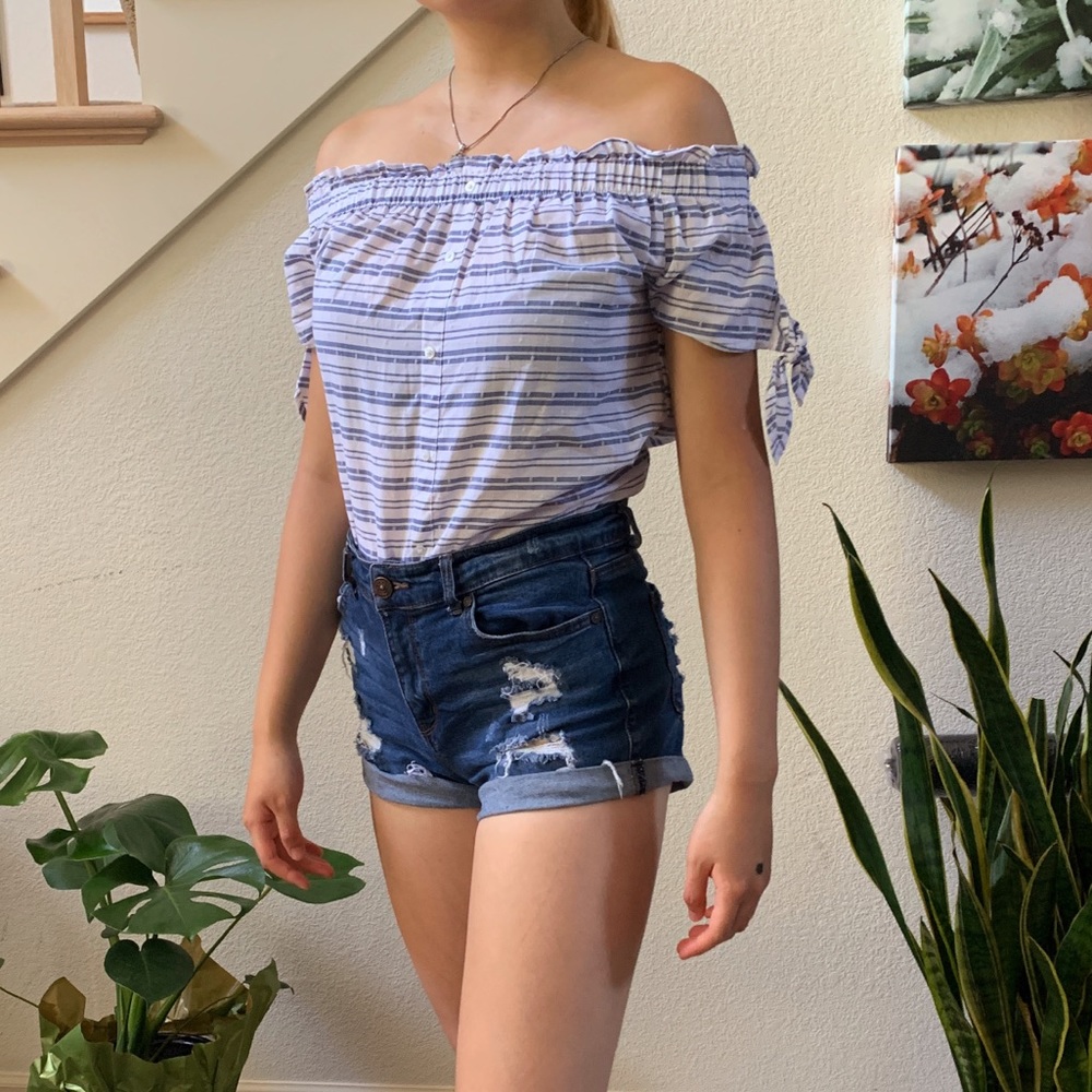 Blue white striped shirt from Spain